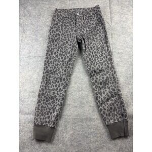 Level 99 Anthropologie Women's Size 24 Gray Leopard Jogger Pants Tapered Grunge